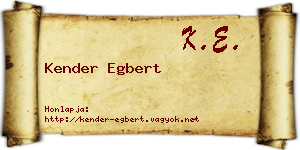 Kender Egbert névjegykártya